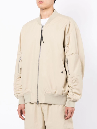 3.1 Phillip Lim Zip-front Bomber Jacket In Neutrals
