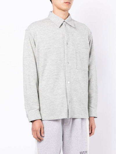 3.1 Phillip Lim Point-collar Flannel Shirt In Grey