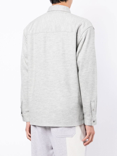 3.1 Phillip Lim Point-collar Flannel Shirt In Grey