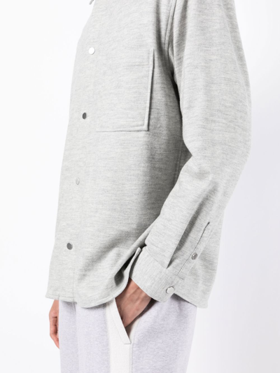 3.1 Phillip Lim Point-collar Flannel Shirt In Grey