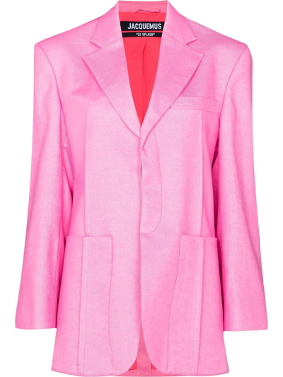 Shop Jacquemus La Veste D'homme Boxy Blazer In Pink