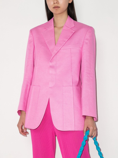 Shop Jacquemus La Veste D'homme Boxy Blazer In Pink