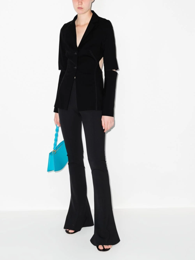 Shop Jacquemus Cut-out Single-breasted Blazer In Black