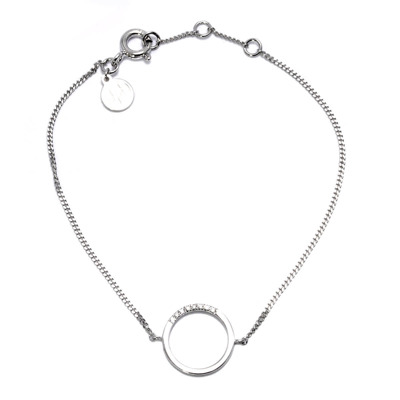 Shop Diamanti Per Tutti Small Circle Of Life Bracelet In Silver Tone,white