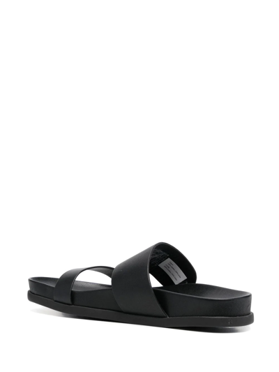 Shop Tommy Hilfiger Logo-plaque Open-toe 20mm Sandals In 黑色