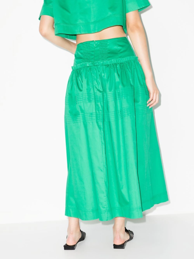 Shop Aje High-waisted Tiered Skirt In 绿色