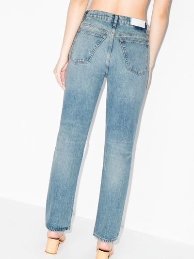 Re/done 70s Straight Jean In Worn Medium Raf In 蓝色