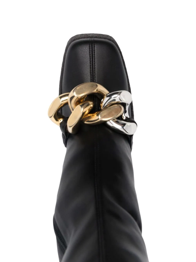 Shop Stella Mccartney Skyla Chain-embellished 120mm Boots In Black