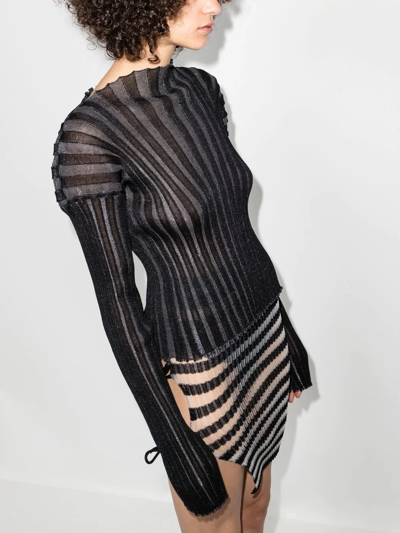 Black Katrina Ribbed Knitted Top