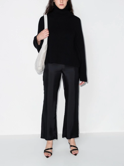Shop Khaite Molly Ribbed-knit Roll-neck Jumper In Black