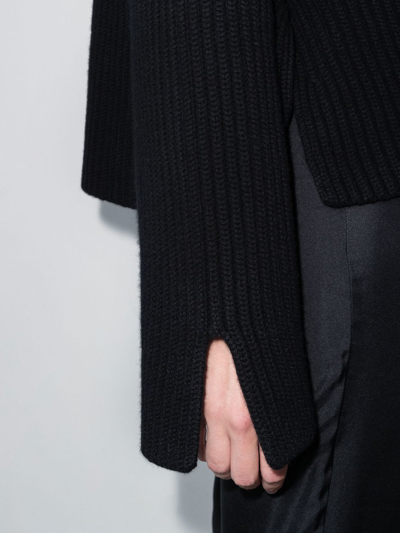 Shop Khaite Molly Ribbed-knit Roll-neck Jumper In Black