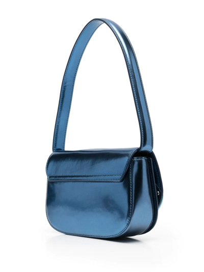 Diesel 1dr Logo Plaque Shoulder Bag In Blue