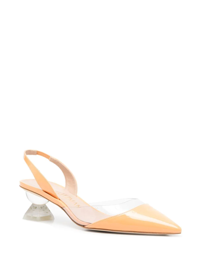 Stuart Weitzman Lucite Sculpt Pumps In 橘色