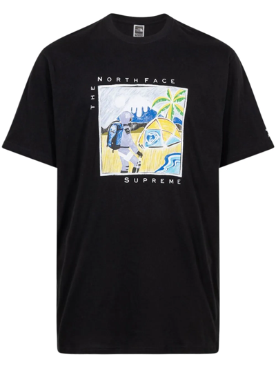 Supreme X The North Face Sketch T-shirt In 黑色 | ModeSens