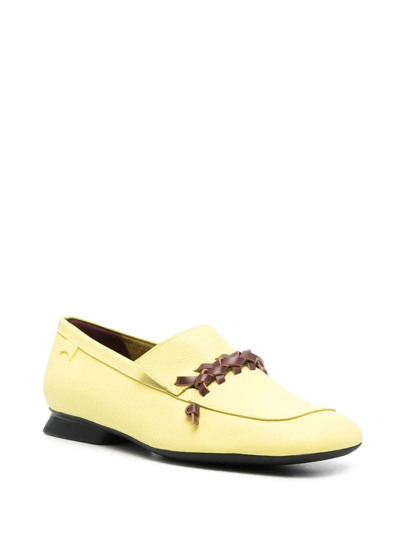 Camper Casi Myra Braid-embellished Loafers In Yellow