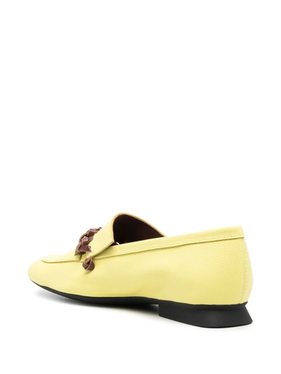 Camper Casi Myra Braid-embellished Loafers In Yellow