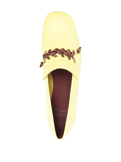 Camper Casi Myra Braid-embellished Loafers In Yellow