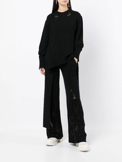 Dion Lee Distressed-finish Long-sleeved Jumper In Black