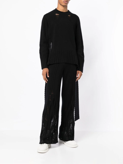 Dion Lee Distressed-finish Long-sleeved Jumper In Black