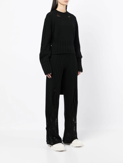 Dion Lee Distressed-finish Long-sleeved Jumper In Black