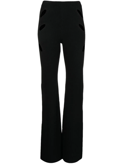 Shop Dion Lee Lock Slit High-waist Trousers In Black