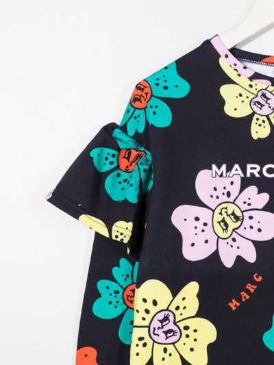 Shop The Marc Jacobs Floral-print Ruffle-detail Dress In 蓝色