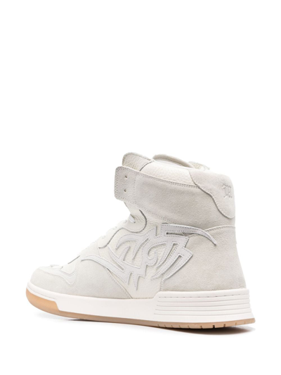 Shop Misbhv Panelled-design Hi-top Sneakers In Metallic