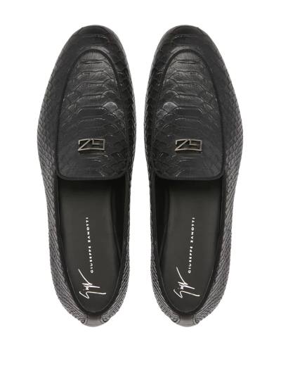 Shop Giuseppe Zanotti Gz Rudolph Leather Loafers In Black