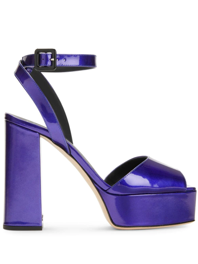 Shop Giuseppe Zanotti New Betty 120mm Sandals In Blue