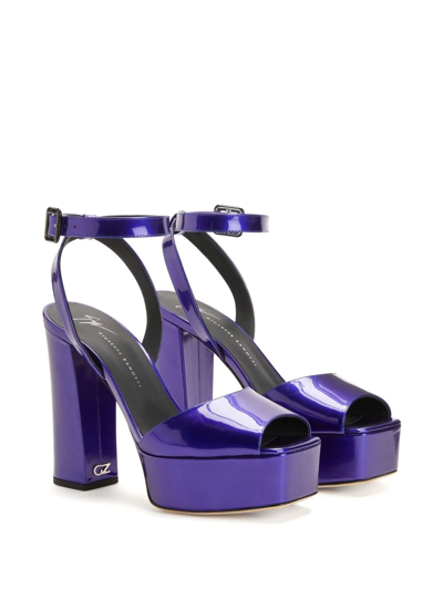Shop Giuseppe Zanotti New Betty 120mm Sandals In Blue