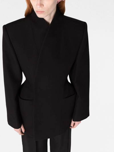 Shop Balenciaga Minimal Hourglass Jacket In 黑色