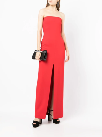 Solace London Bysha Strapless Stretch-crepe Maxi Dress In 红色