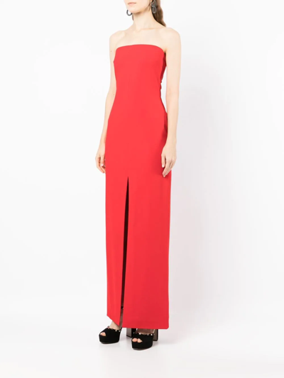 Shop Solace London Strapless Maxi Dress In 红色