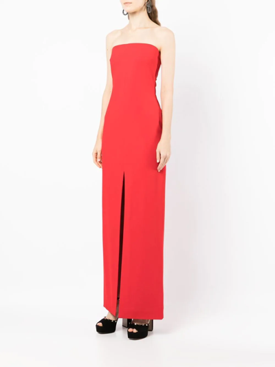 Solace London Bysha Strapless Stretch-crepe Maxi Dress In 红色
