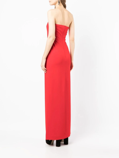 Solace London Bysha Strapless Stretch-crepe Maxi Dress In 红色