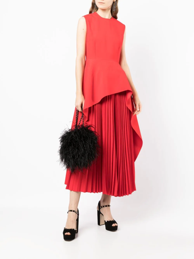 Solace London Severny Crepe Midi Dress In 红色