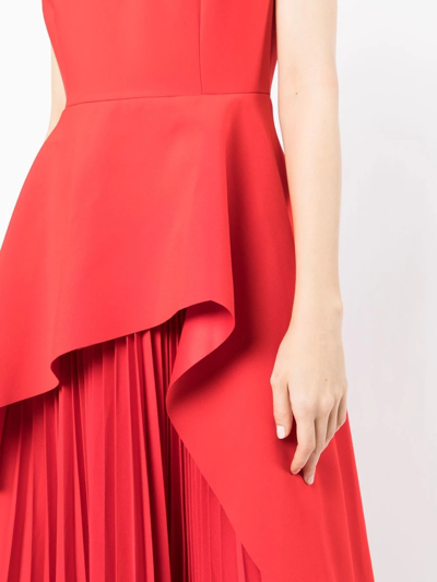 Solace London Severny Crepe Midi Dress In 红色