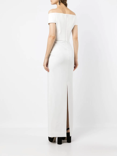 Shop Solace London Off-shoulder Maxi Dress In 白色