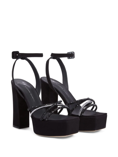 Shop Giuseppe Zanotti Arhama Embellished Platform Sandals In Black