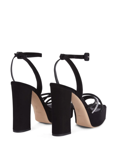 Shop Giuseppe Zanotti Arhama Embellished Platform Sandals In Black