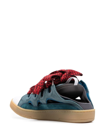 Shop Lanvin Slip-on Lace-up Sneakers In Blue