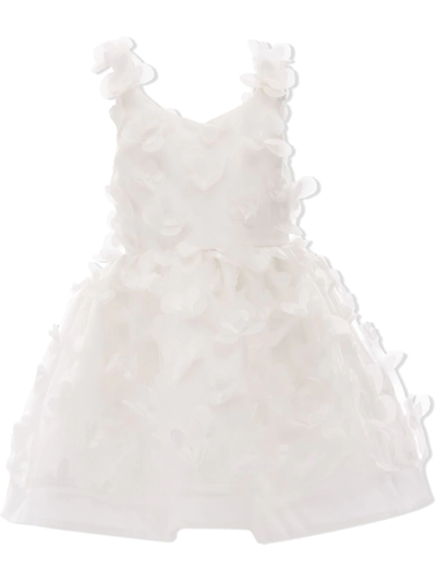 Tulleen Ravine Floral-appliqué Dress In White
