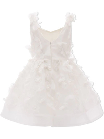 Tulleen Ravine Floral-appliqué Dress In White