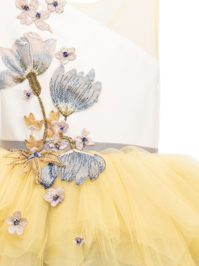 Tulleen Gemini Floral-embroidered Dress In Blue