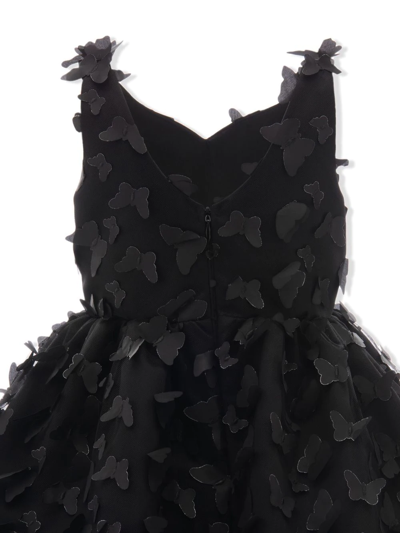Shop Tulleen Mariposa Floral-appliqué Dress In Black