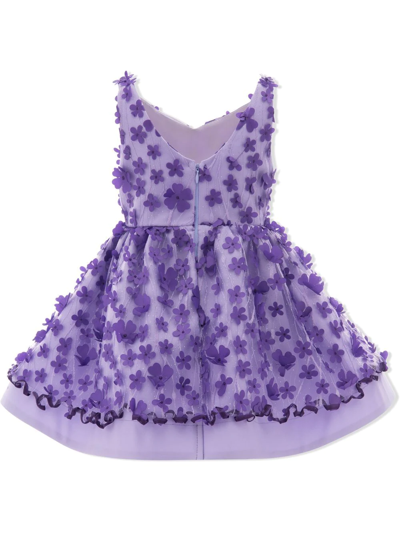 Tulleen Ravine Floral-appliqué Dress In Purple
