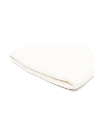 Shop Fabiana Filippi Turn-up Knitted Hat In White