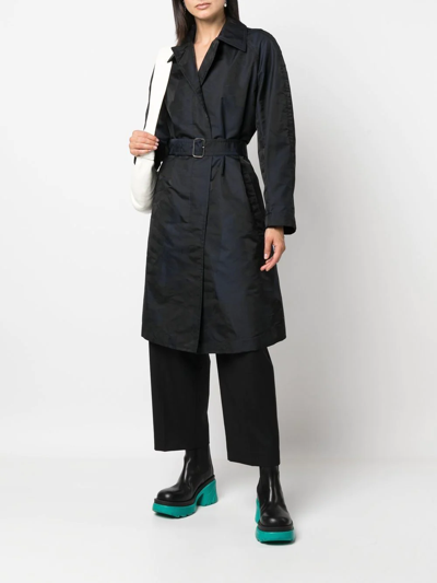 Ferragamo Belted Trench Coat In 蓝色