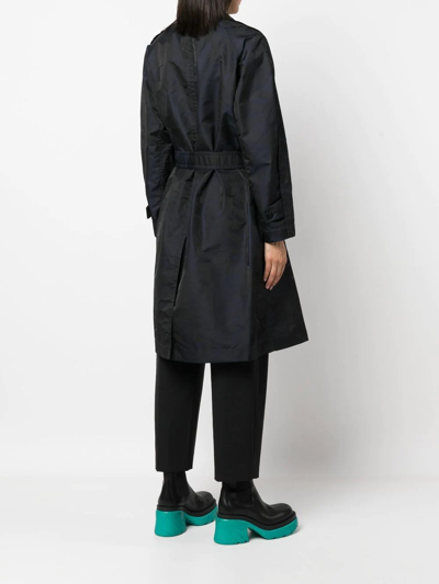 Ferragamo Belted Trench Coat In 蓝色