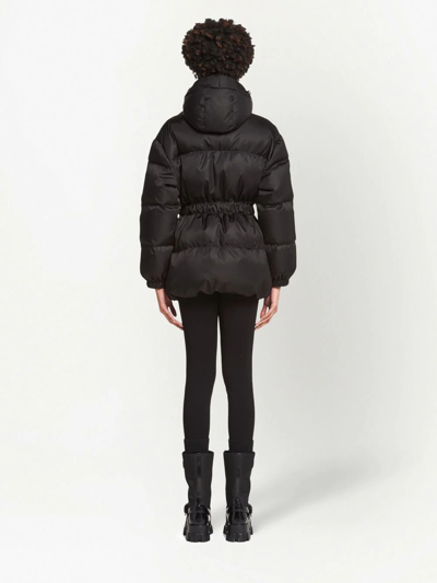 Shop Prada Re-nylon Pocket-detail Puffer Jacket In Black